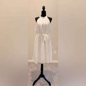 Kojooin Halter Neck Summer Casual Boho Sleeveless High Waisted Flowy Midi Dress.